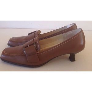 Sandales Aerosoles En Cuir Marron - Talon Bloc 2-2.9 Pouces - Taille US 9.5M - Neuf Boîté